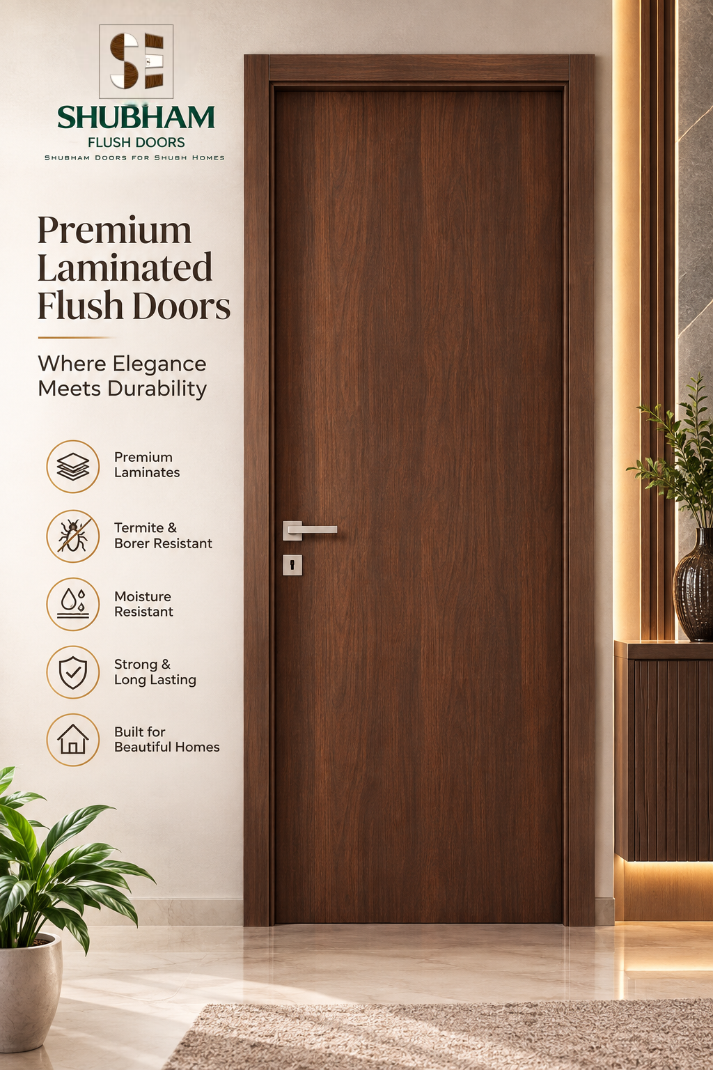 Premium laminated flush door